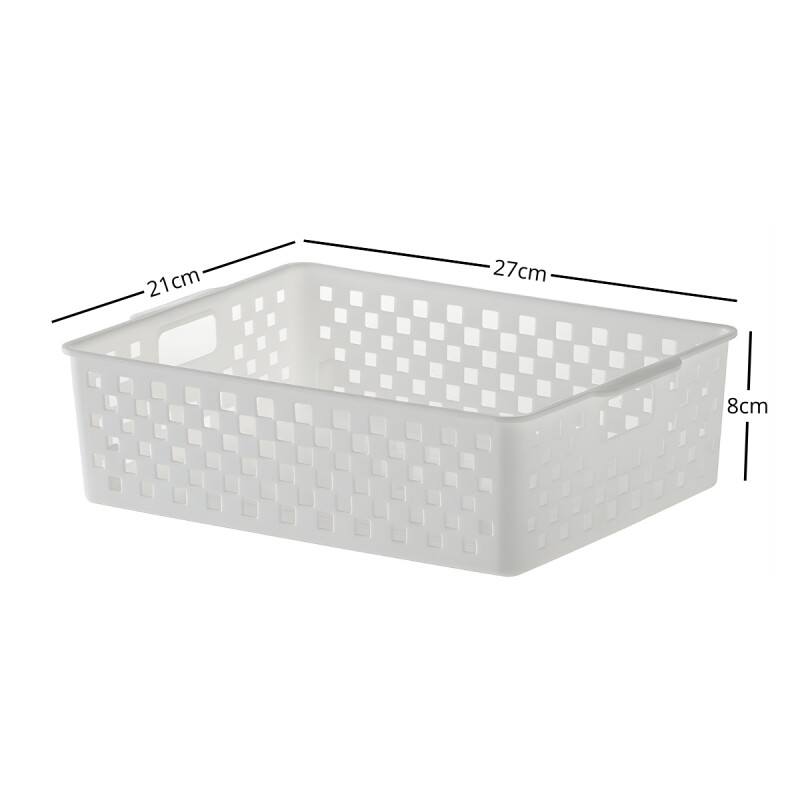 Set x3 Cesto organizador Quadratta calado M BLANCO