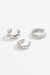 Set de tres earcuff texture plateado