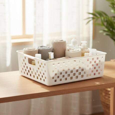 Cesto organizador Quadratta calado M BLANCO