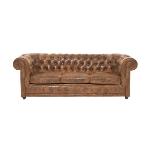 Sofa Chesterfield 3 cuerpos cuero marron Sofa Chesterfield 3 cuerpos cuero marron