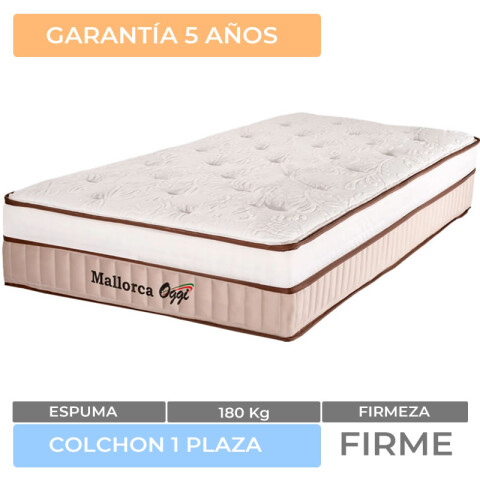 UNA PLAZA - Colchón ESPUMA Anti Gravity 1 Plaza MALLORCA 88x188x25 hasta 180K UNA PLAZA - Colchón ESPUMA Anti Gravity 1 Plaza MALLORCA 88x188x25 hasta 180K