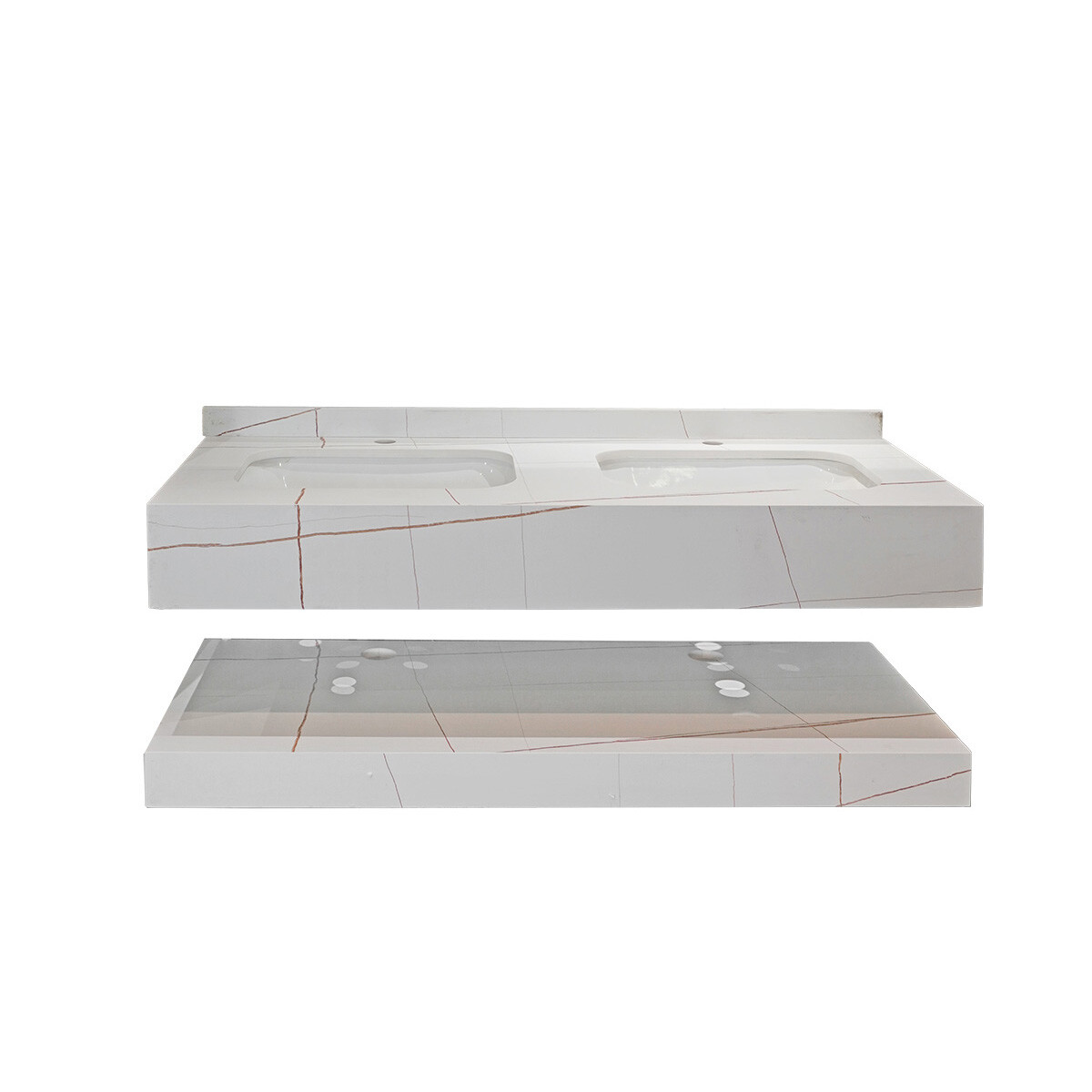 Conjunto De Baño Habitare Modelo Ns1004-120d/ Mueble + Bachas (sin Espejo) 