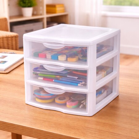 GAVETERO 3 CAJONES NITRON Blanco