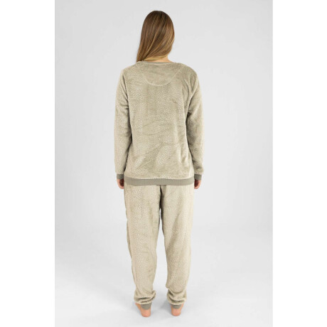 Pijama leopard fleece Gris claro