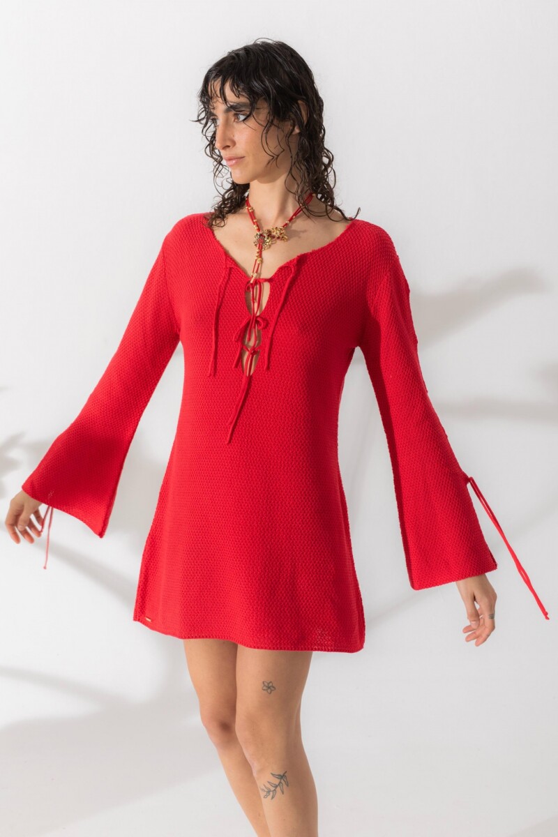 VESTIDO TIRA KNIT Rojo