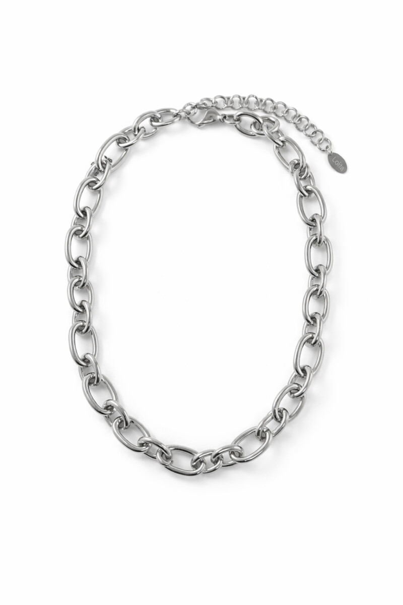 Collar cadena de acero - plateado 