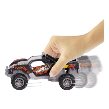 Auto a fricción Hot Wheels Pull Back Racers 13cm Negro