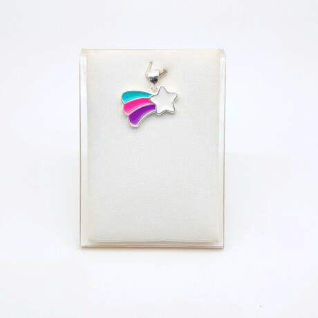 Dije de Plata 925 Estrella Fugaz con esmalte 1.3 cm x 1.8 cm