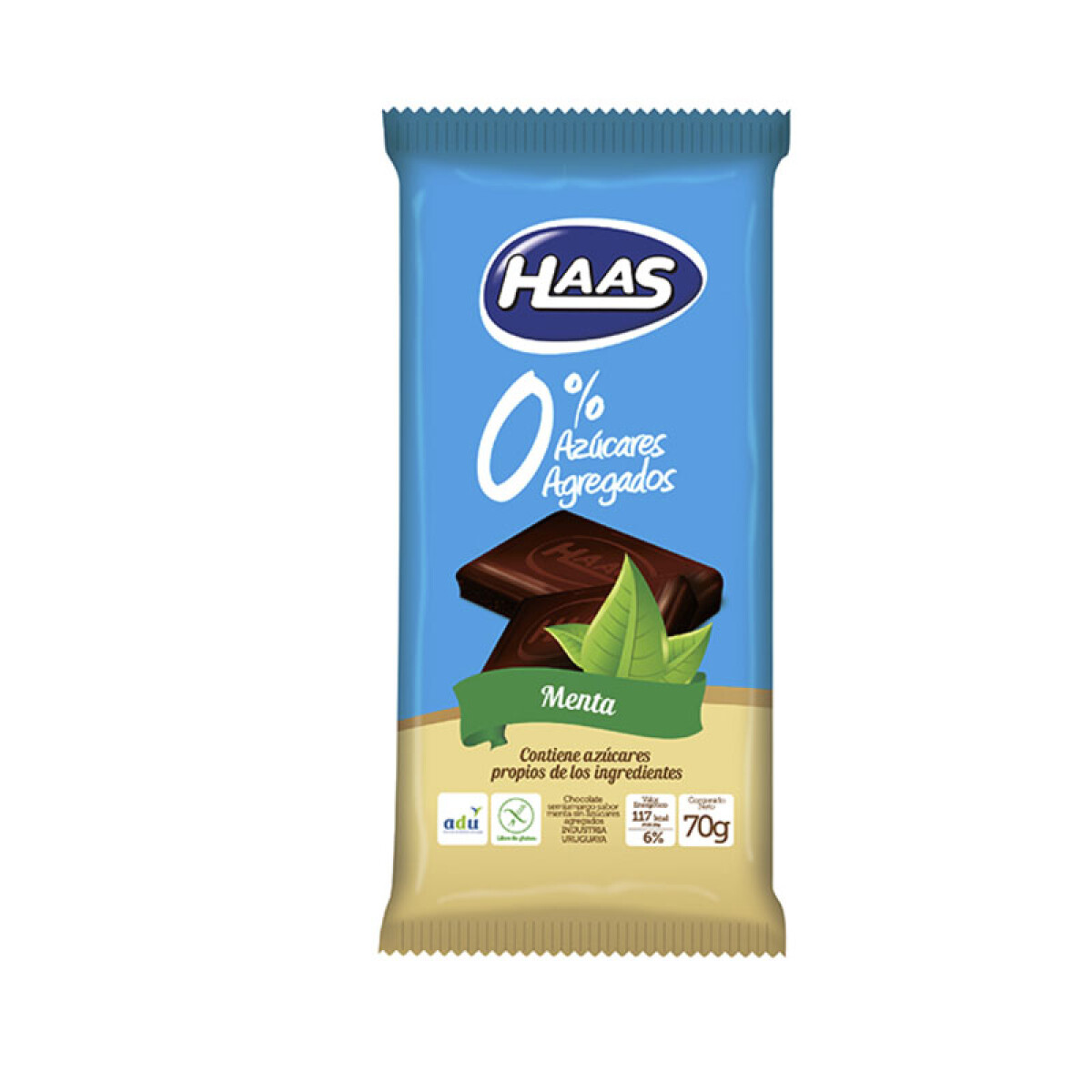Chocolate HASS 0% Azúcar Tableta 70Grs - Menta 