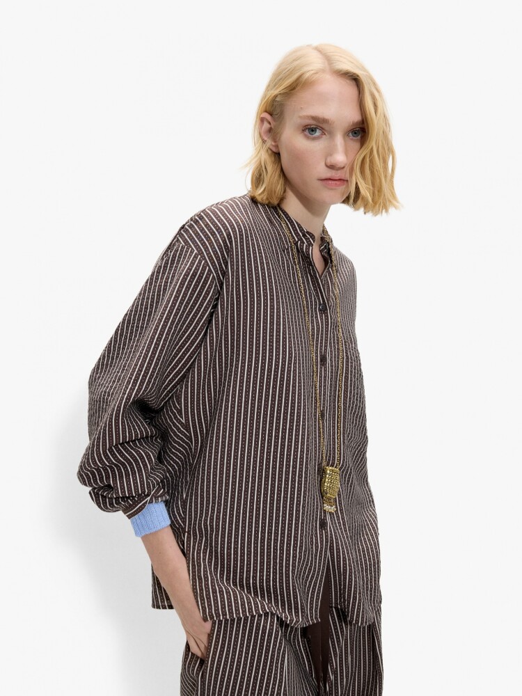 Camisa Con Rayas marron