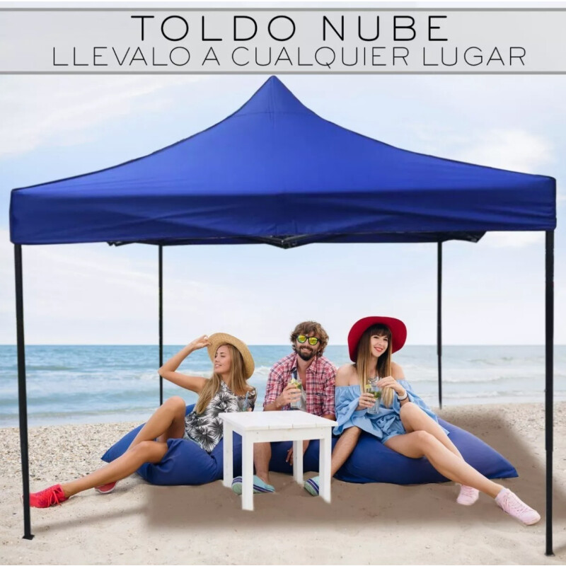 Gazebo Plegable Toldo Super Reforzado 3x3x3 Filtro Uv Pf Azul