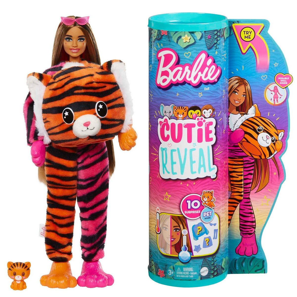 Muñeca Barbie Cutie Reveal Con Disfraz + Accesorios - Barbie Tigre 