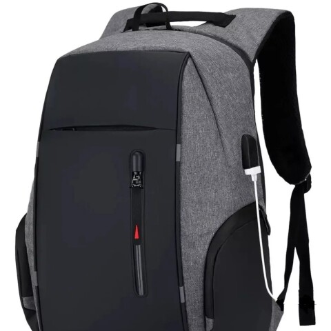 Mochila Impermeable Antirrobo Urbana USB Notebook Casual Variante Color Gris