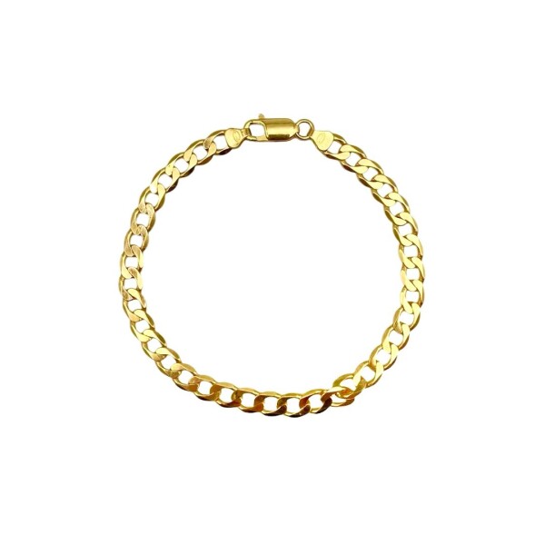 Pulsera cubana - Oro bajo -Sin Piedra-PU8098 sinpiedra