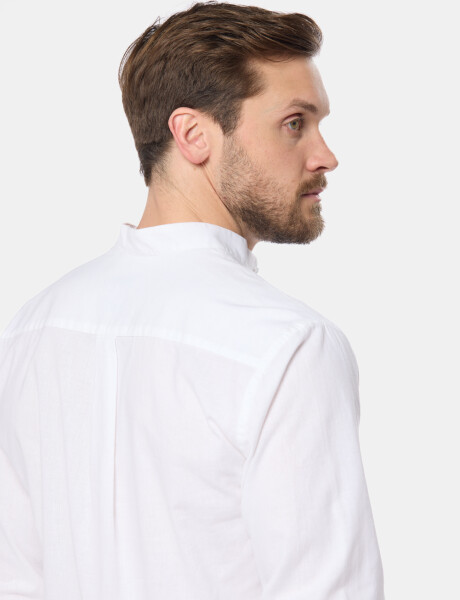 CAMISA DE LINO CUELLO MAO Blanco