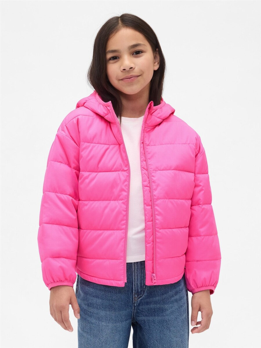 Campera Puffer Logo Niña - Phoebe Pink 