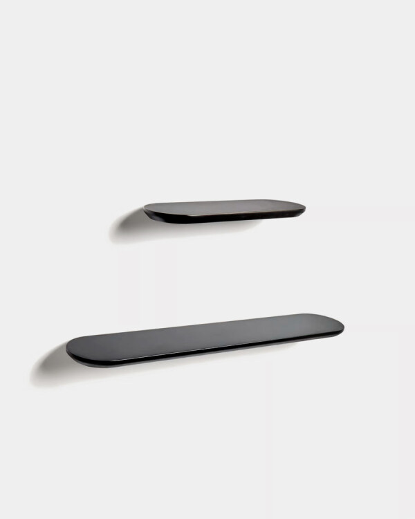 Set Arely de 2 estantes de MDF con acabado lacado negro 30 cm / 55 cm