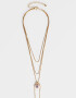 Collares Largos Collar Largo Multicadena Con Corazón - Dorado