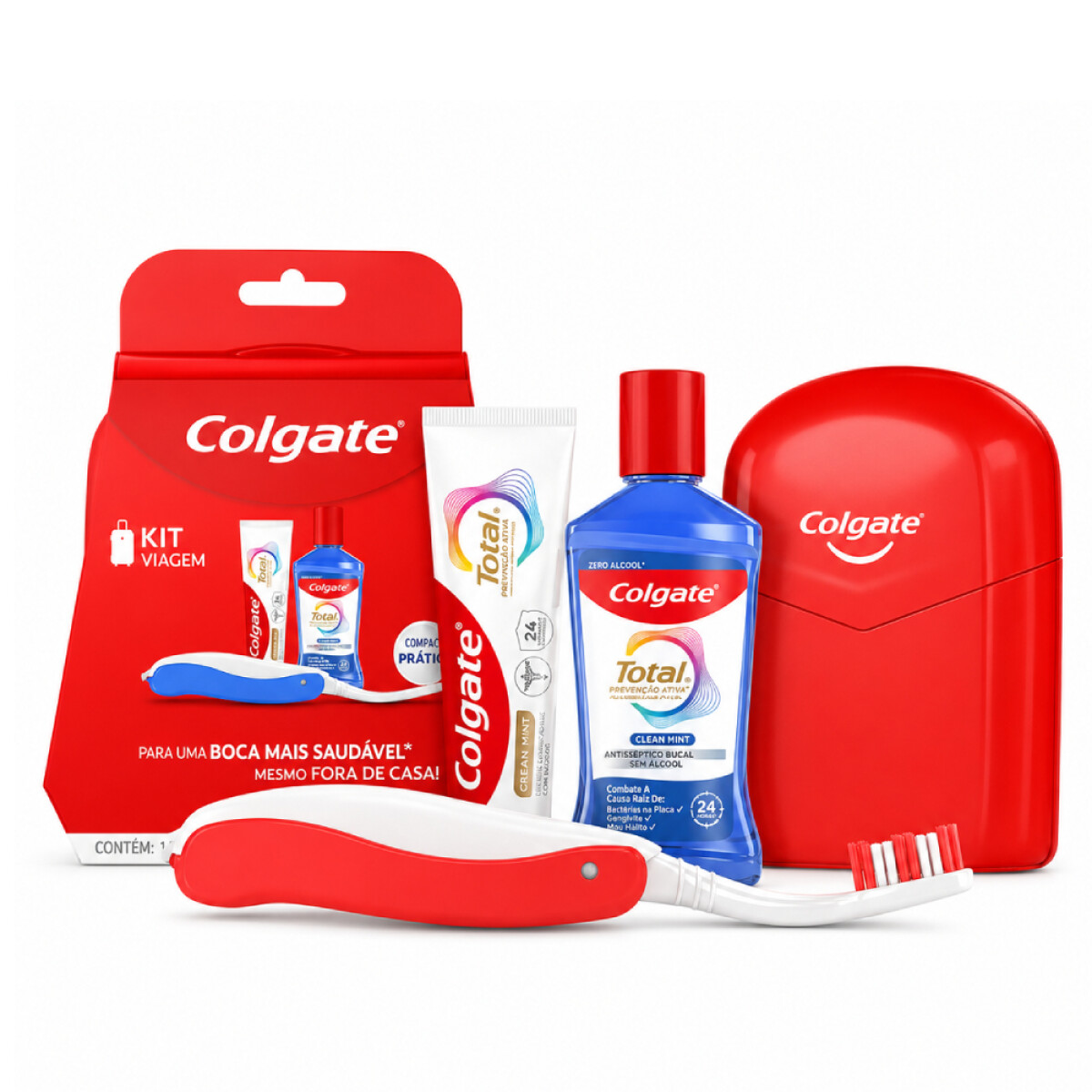 Kit de Viaje Colgate Total Original Mint Cepillo de Dientes + Pasta de Dientes 30g 