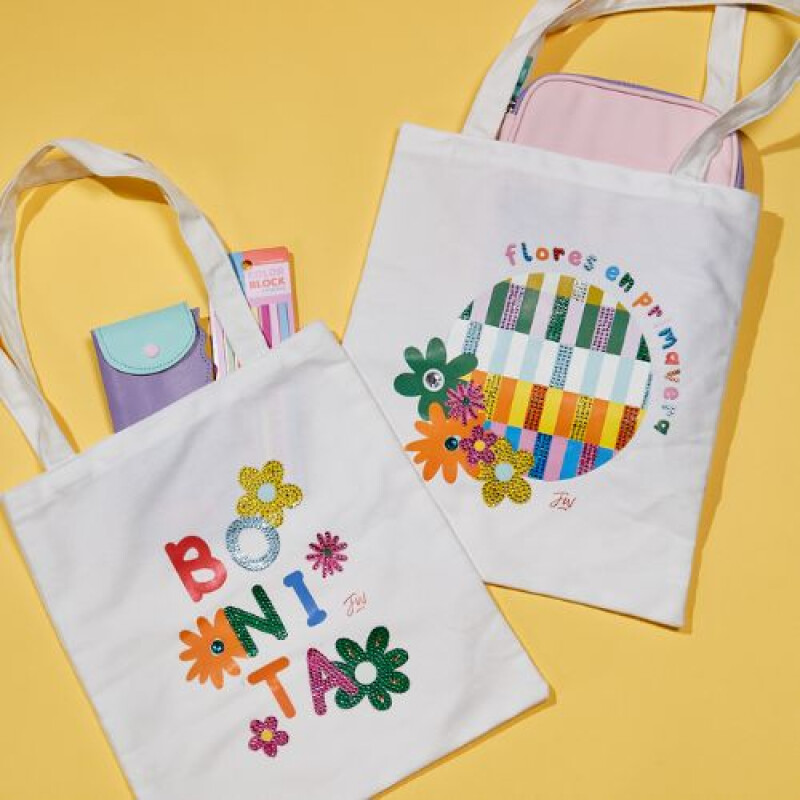 Bolsa Tote kit gem art Coloreable - FW Color Block Bolsa Tote Kit Gem Art Coloreable - Fw Color Block