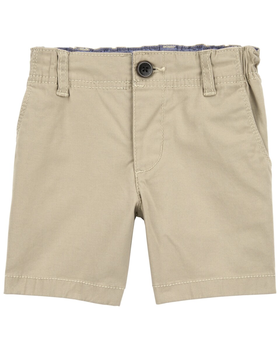 Bermuda de sarga elastizada, khaki 