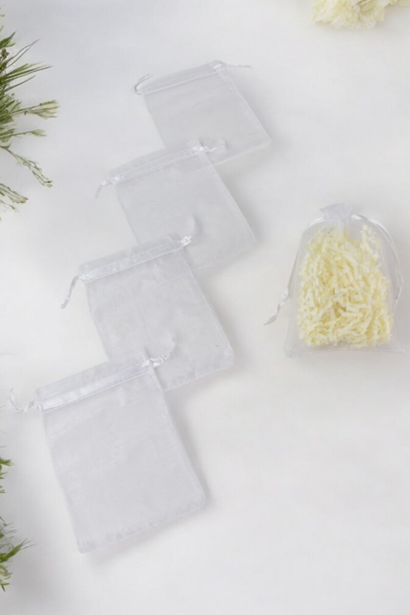 Pack x 100 - Bolsas organza 9x15 cm - BLANCO 