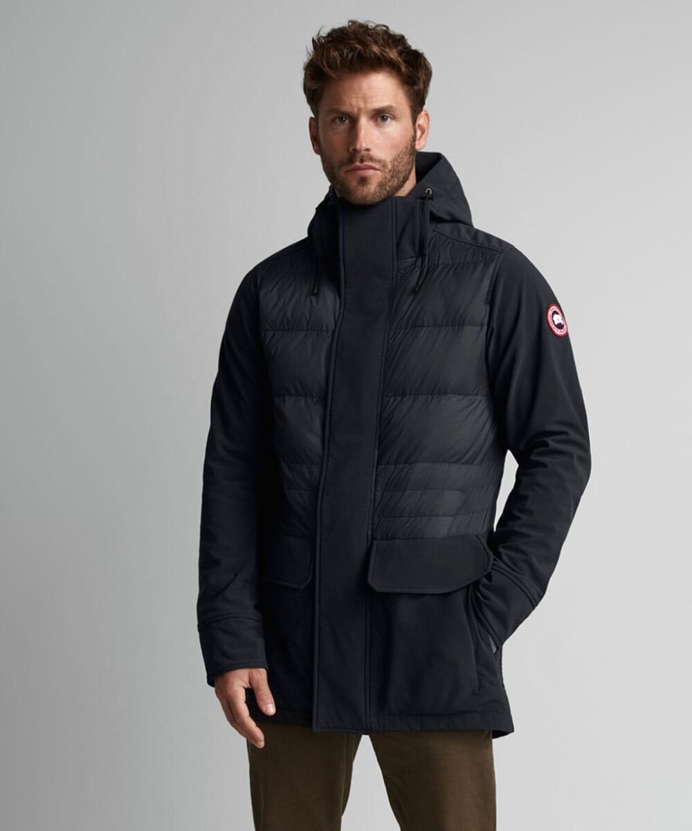 Canada Goose -Campera de nylon con capucha y bolsillos, Breton - Negro 