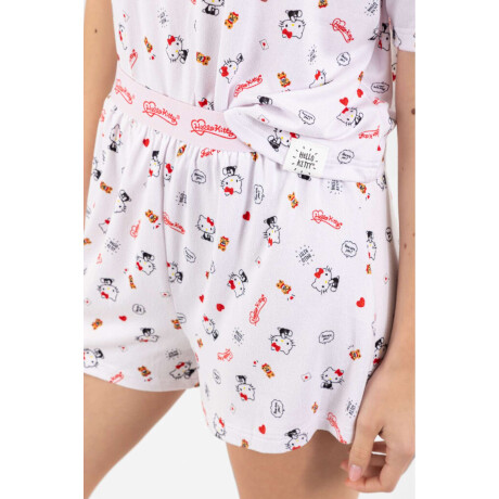 Pijama 2 hello kitty Blanco