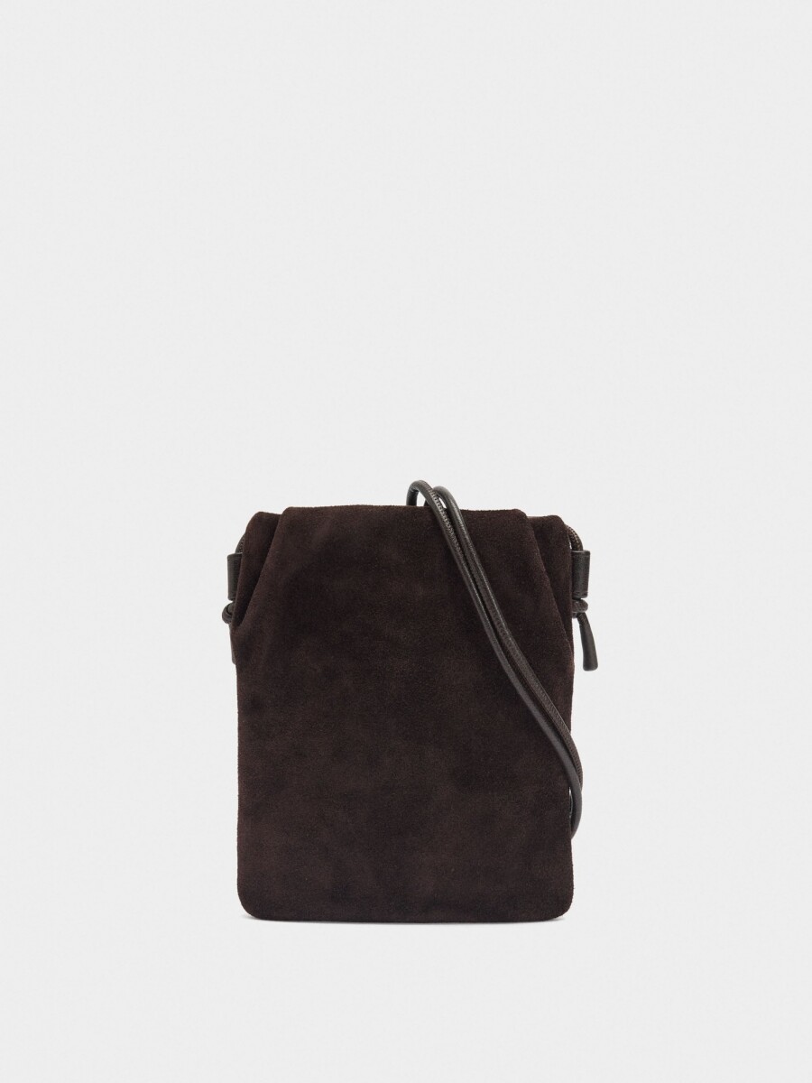 Bolsa Para Móvil Con Detalles De Piel marron