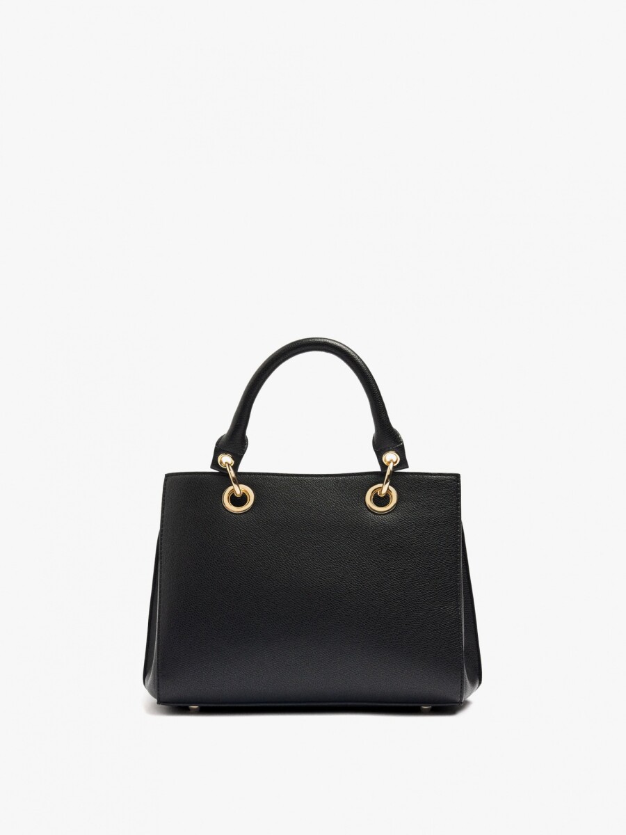 Bolso Tote Con Textura negro