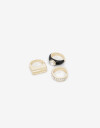 Sets Anillos Color Set De Anillos Con Esmalte - Combinacion Bicolor