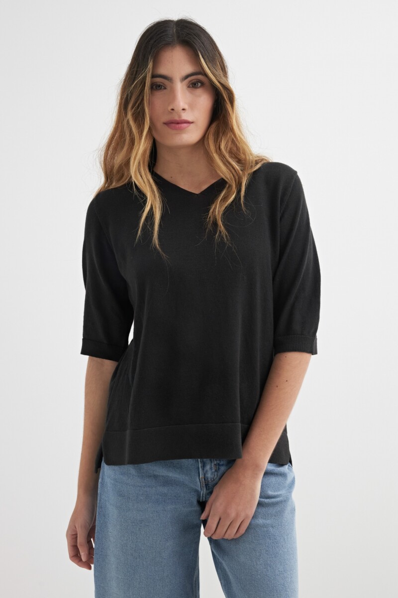 Sweater manga 3/4 NEGRO