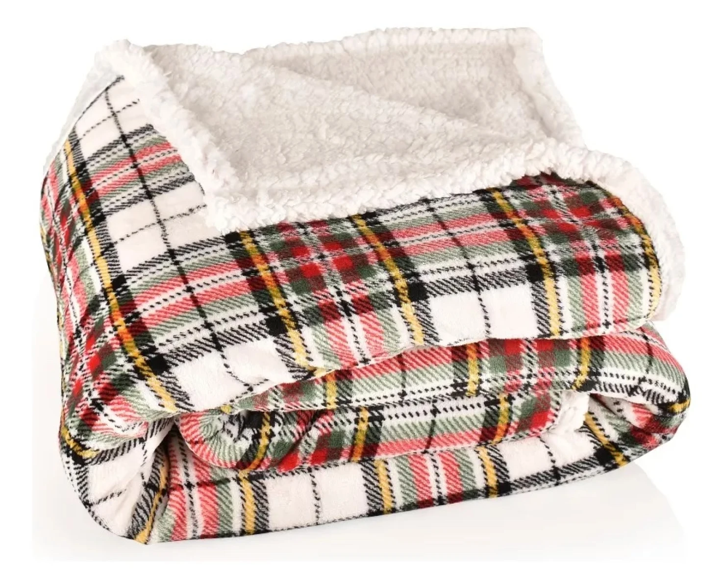 Frazada Reversible Polar Sherpa Cuadrille 150x200 - Blanco 