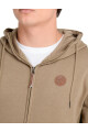 Campera O'Neill Full Zip Leather Patch Beige