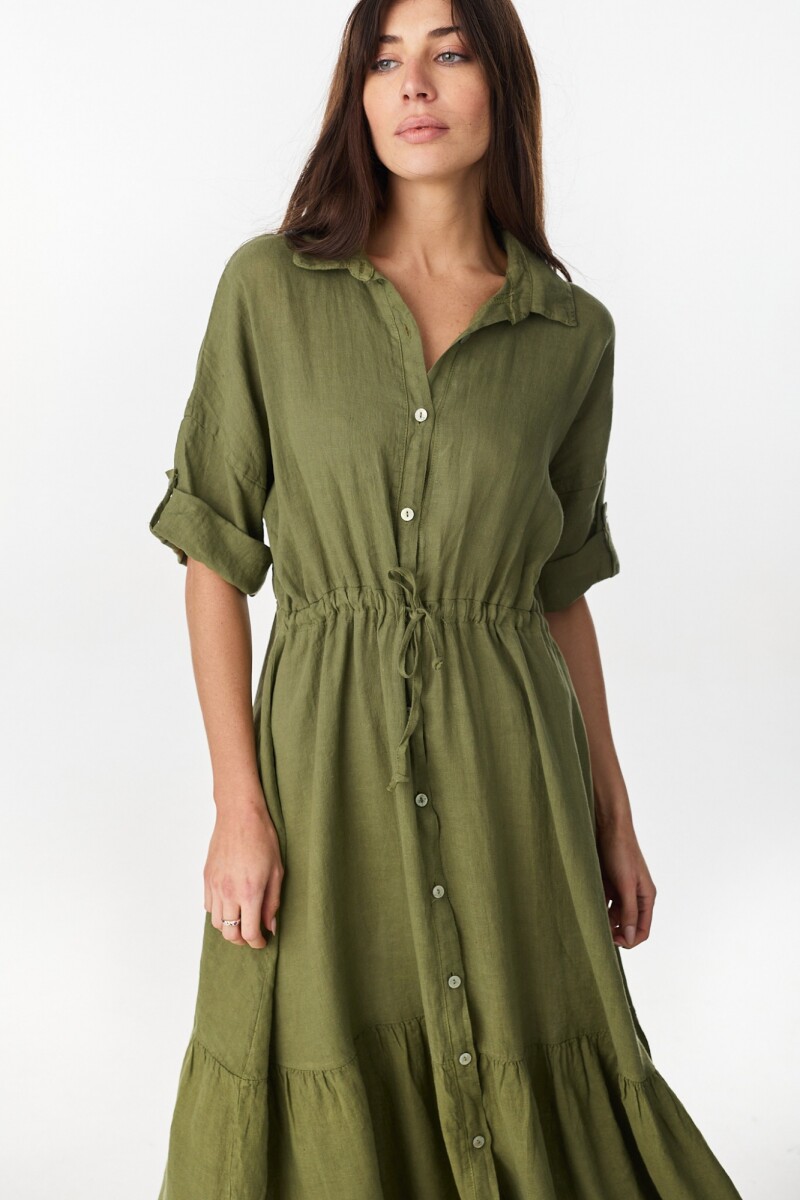 Vestido Camisero Julia Verde Oliva