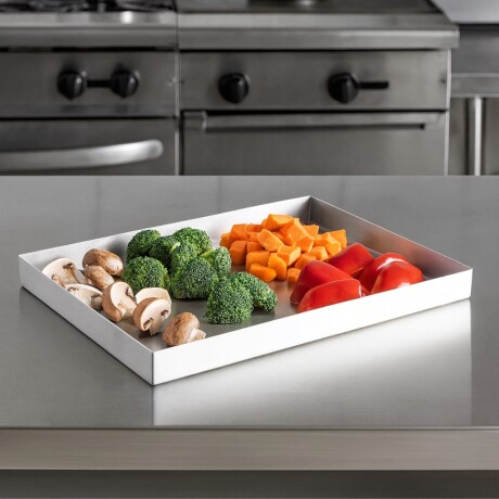 Asadera recta con pestaña aluminio 300 x 400 x 45 mm Asadera recta con pestaña aluminio 300 x 400 x 45 mm