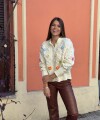 Saco Clarisse crema con flores de colores