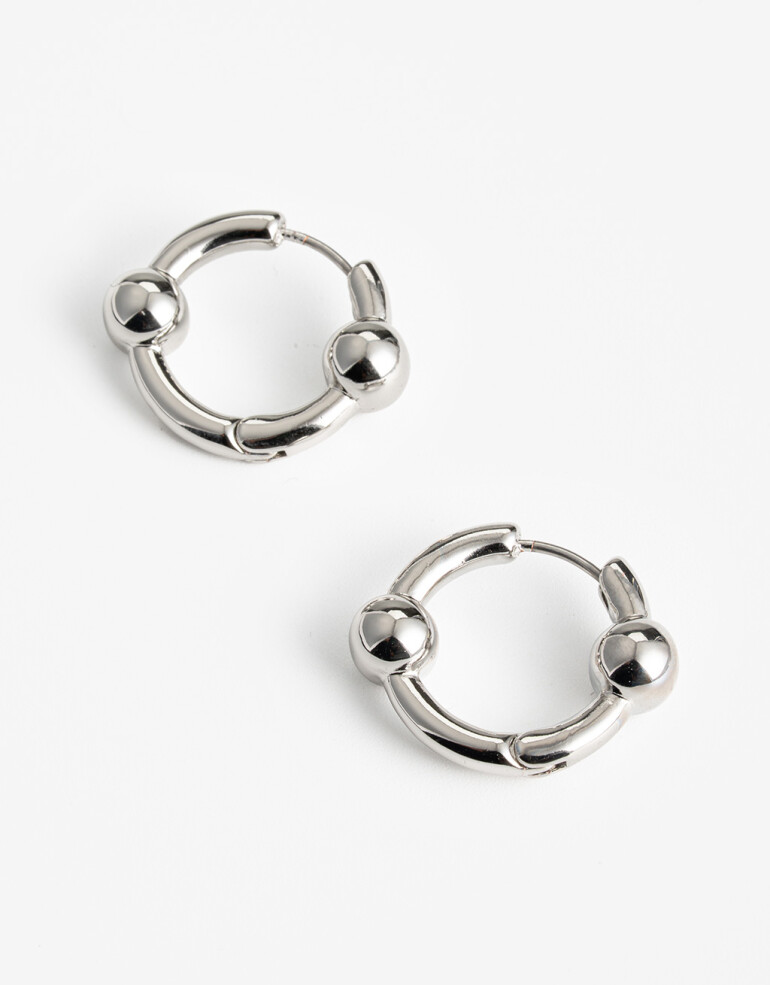 Aros Argollas Metal Aros Argollas Metal - Plateado Rodio