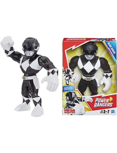 Figura Power Rangers Mega Mighties Playskool Hasbro Ranger Negro