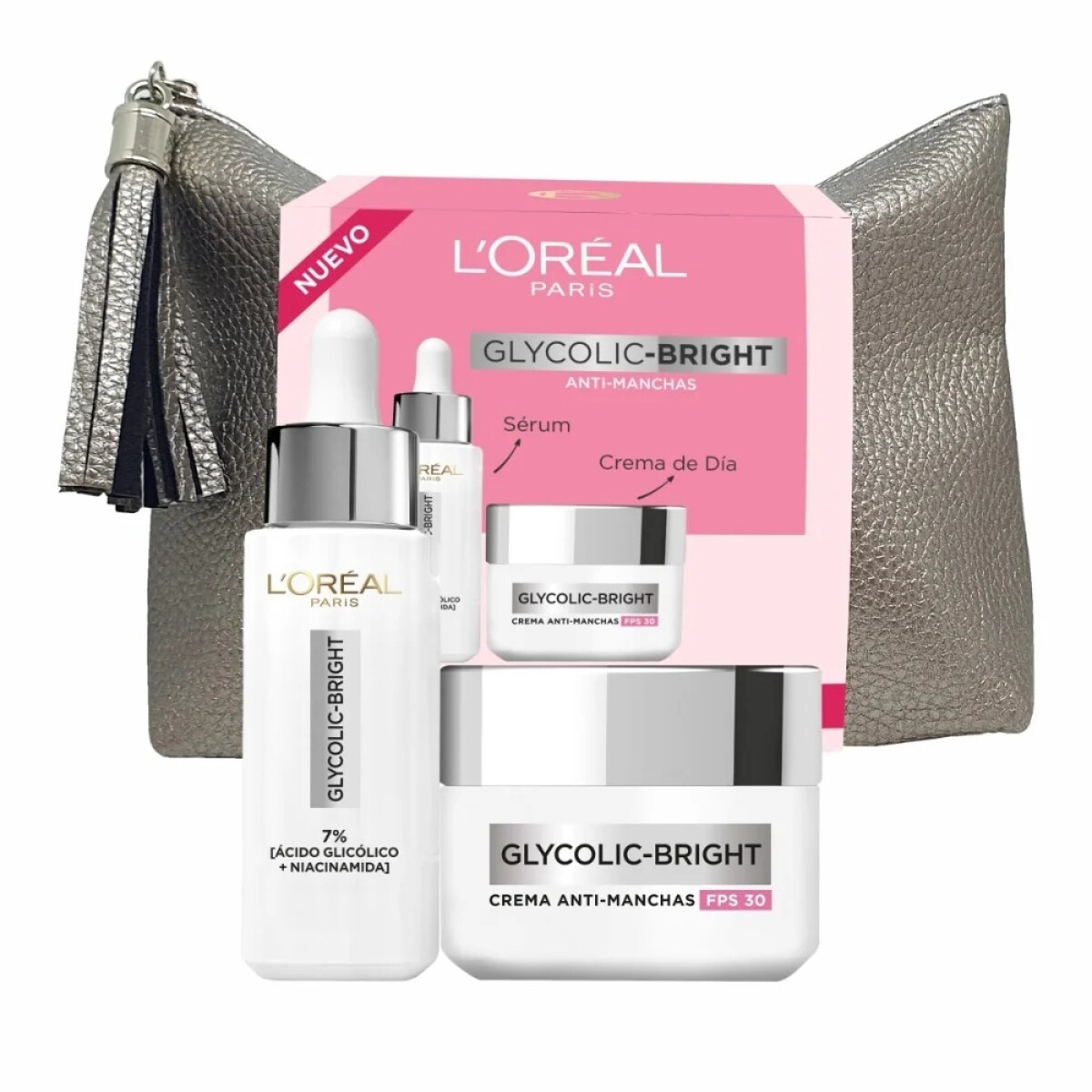 Pack L'oreal Glycolic Bright Serum 30 Ml. + Crema De Dia 50 Ml. 