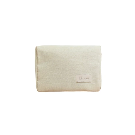 Neceser de tela mediano Beige