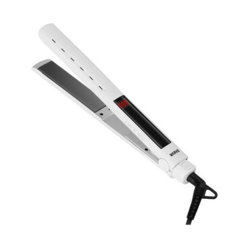 Planchita de pelo Marvo 45W con placas de óxido de titanio Blanco