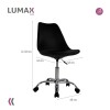 Silla Eames Lumax Para Oficina Con Ruedas Y Altura Ajustable Diseño Ergonómico Negro