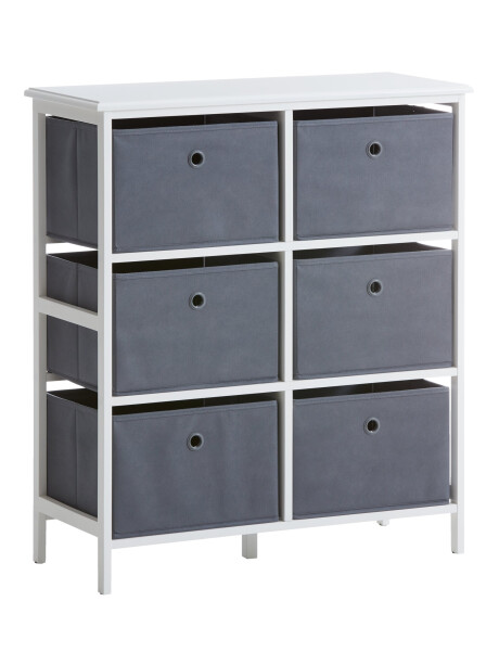 Cómoda ODBY 3+3 cajones blanco/gris Cómoda ODBY 3+3 cajones blanco/gris