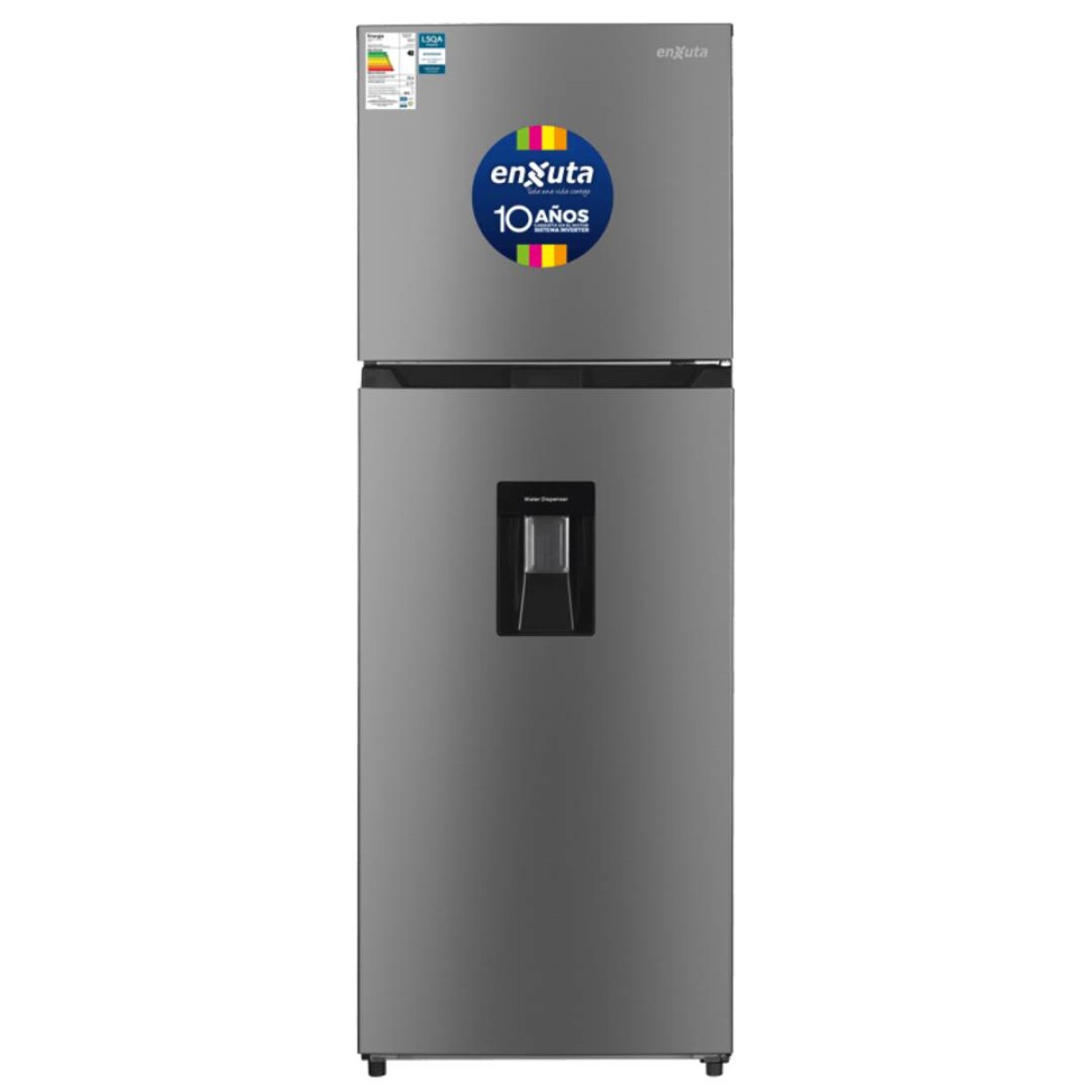 Refrigerador Enxuta Frío Seco Inverter 245 Litros con Dispensador - Inox 