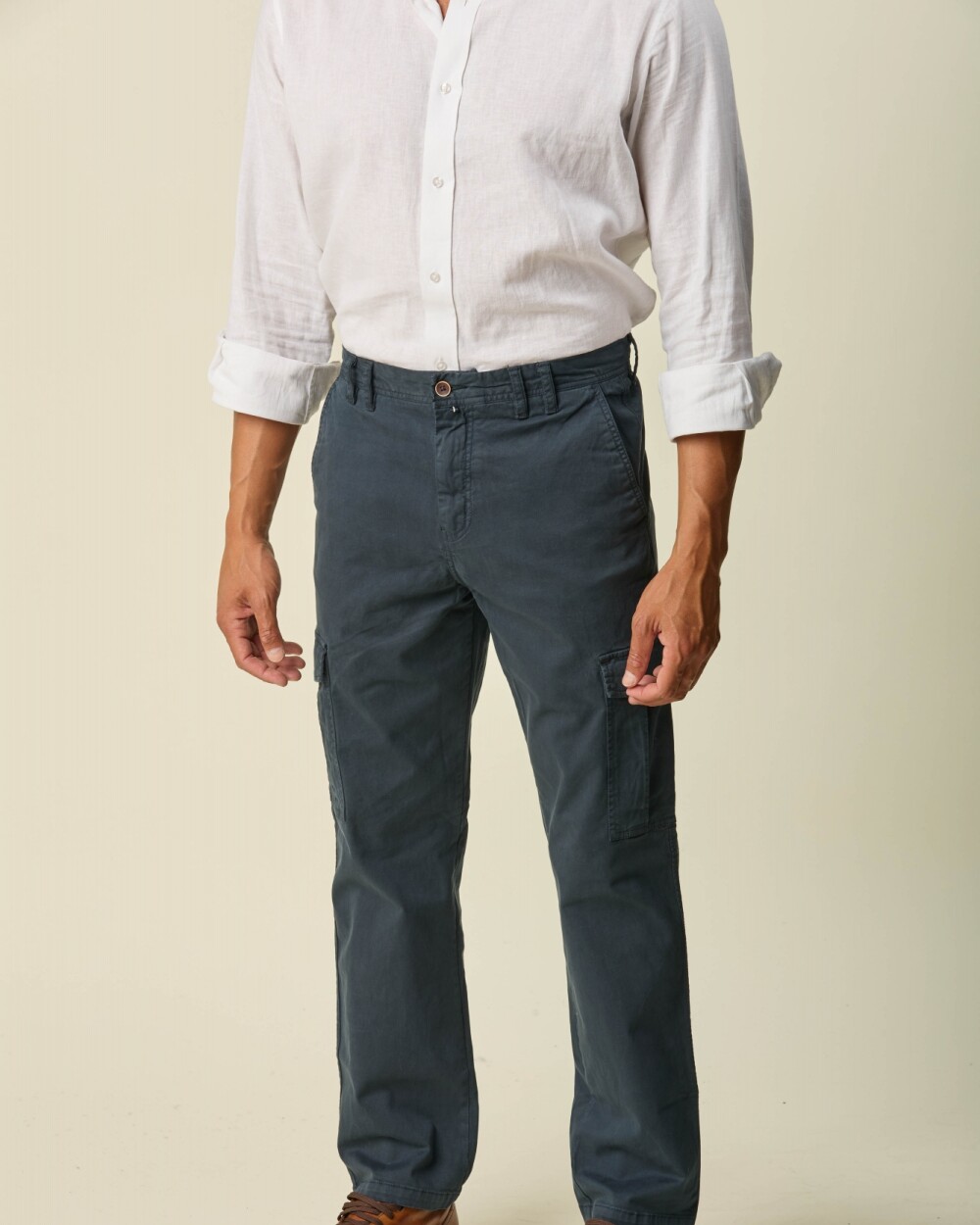 Pantalón Cargo Algodón Azul