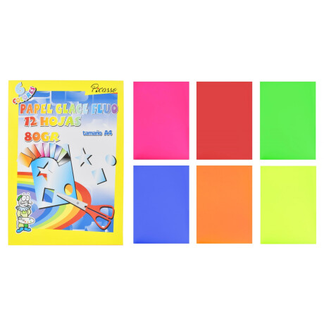 BLOCK PAPEL GLACE FLUO PICASSO X 12 HOJAS TAMAÑO A4 BLOCK PAPEL GLACE FLUO PICASSO X 12 HOJAS TAMAÑO A4