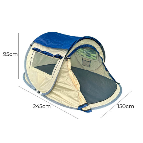 Carpa Pop-up Para 2 Personas C/ventana 245x150x95 Azul