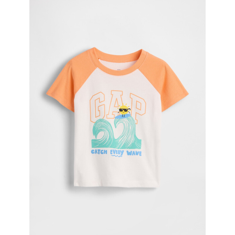 V-FRCH SS LOGO GRPH RAGLAN T ICY ORANGE V2