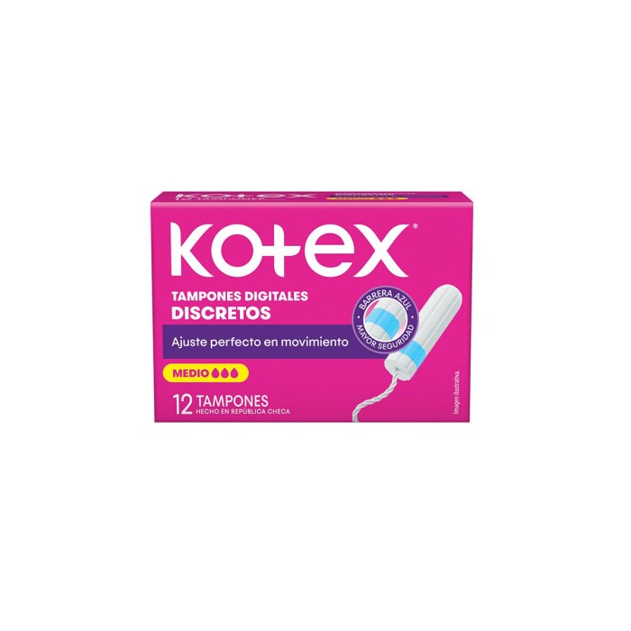 KOTEX TAMPONES MEDIO DIGITAL CJ X 12 UNI única